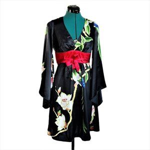 Voom by Joy Han Silk Kimono Dress, Short, Size Extra Small